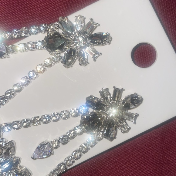 Express Rhinestone Embellished Chandelier Drop Earrings - Picture 11 of 14